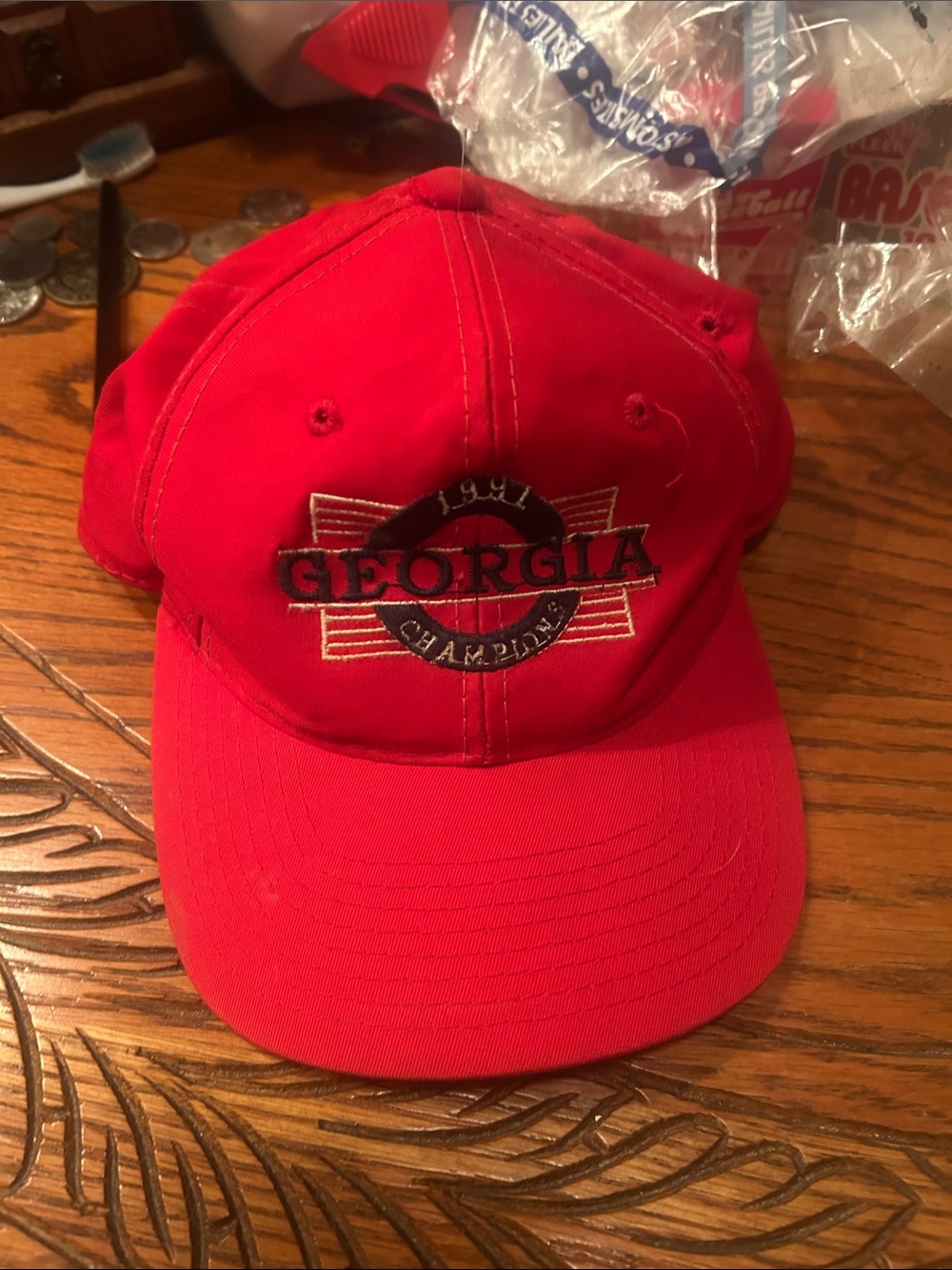 The Game Red Georgia Champion Baseball Cap 1991